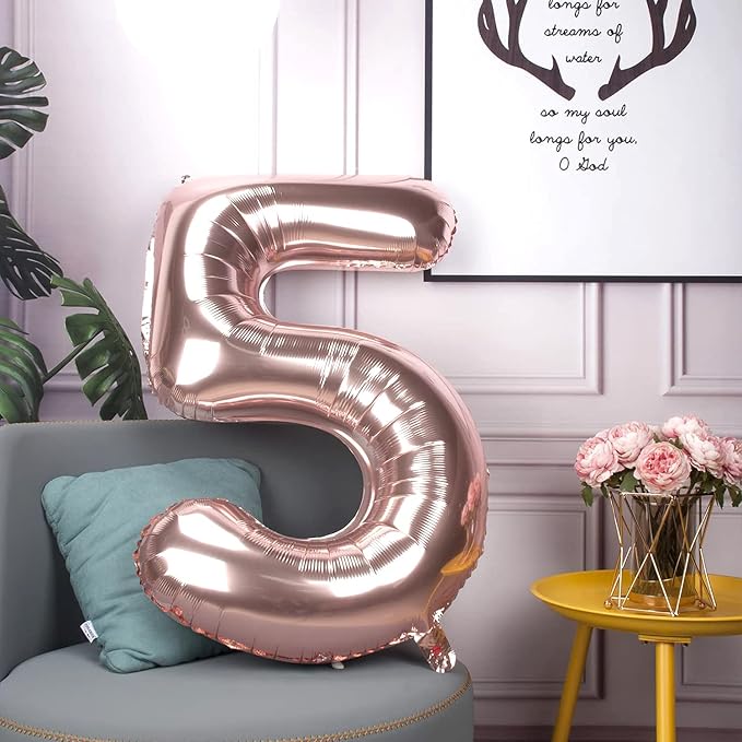 Rose Gold 50 Number Balloons Big Giant Jumbo Large Number 50 Foil Mylar Balloons - Image 4