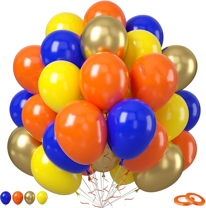 Blue and Orange Balloons by Saxuxu