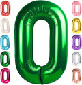 Number 0 Balloons Birthday Decorations, 40In Green Balloons by Mluchee