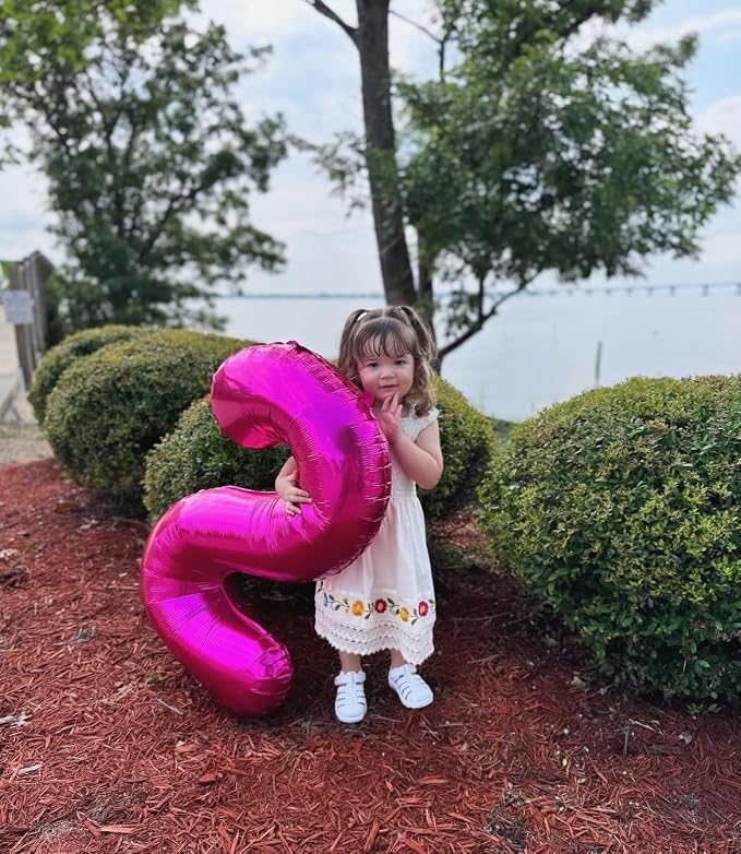0 Balloon - Pink Birthday Number Balloons, 40 Inch Decorations Men Women | Pink - Image 2