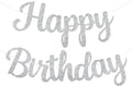 Silver Happy Birthday Banner, Pre-Strung Glitter Silver Birthday Sign, 10 Feet by PatiCool