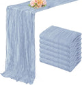 6 Pack Dusty Blue 10FT Cheesecloth Table Runner Rustic Gauze Fabric Cheese Cloth Table Runner for Wedding Bridal Baby Shower Table Decor 20 x 120 Inch Long Boho Sheer Birthday Party Table Decorations