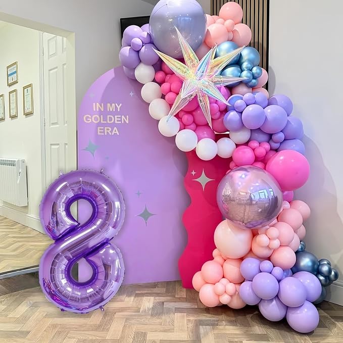 Purple 6 Balloon Number, 40 Inch Number 6 Balloon Big Purple 6 Foil Mylar - Image 4