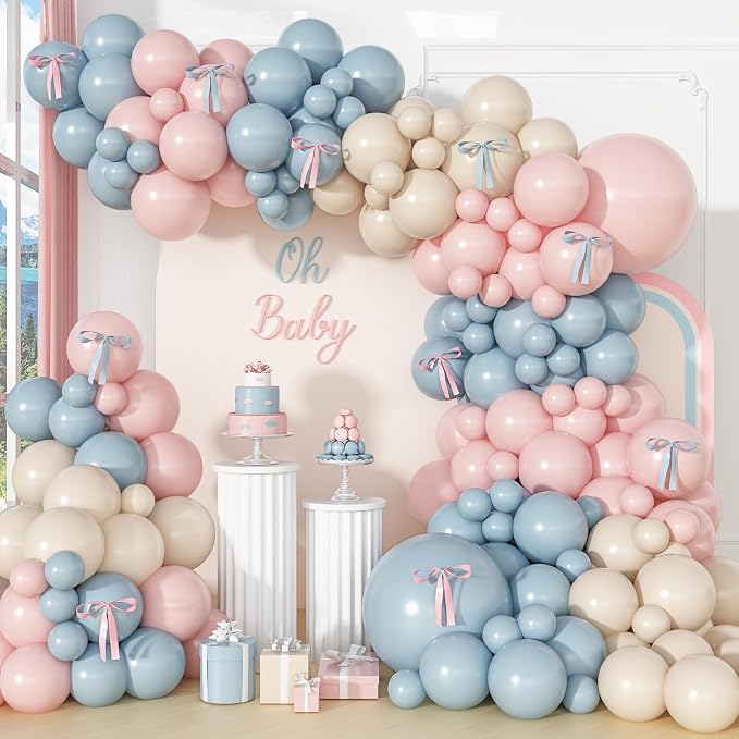Gender Reveal Balloon Arch Kit, Elegant Baby Shower Decorations by Ziophlux