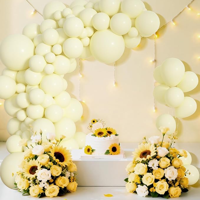 Amandir 153pcs Pastel Yellow Balloons Arch Garland Kit Different Sizes 18 12 10 - Image 7
