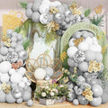 Silver White and Grey Balloon Arch Kit Ideal by Iyovgoo