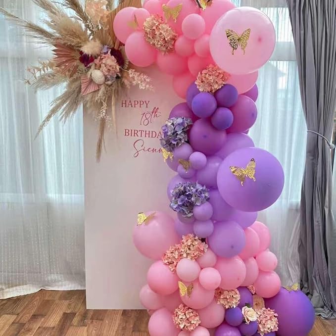 YMSZ Pink Purple Balloons Arch Kit, Different Sizes, 18 12 10 5 inch, - Image 4