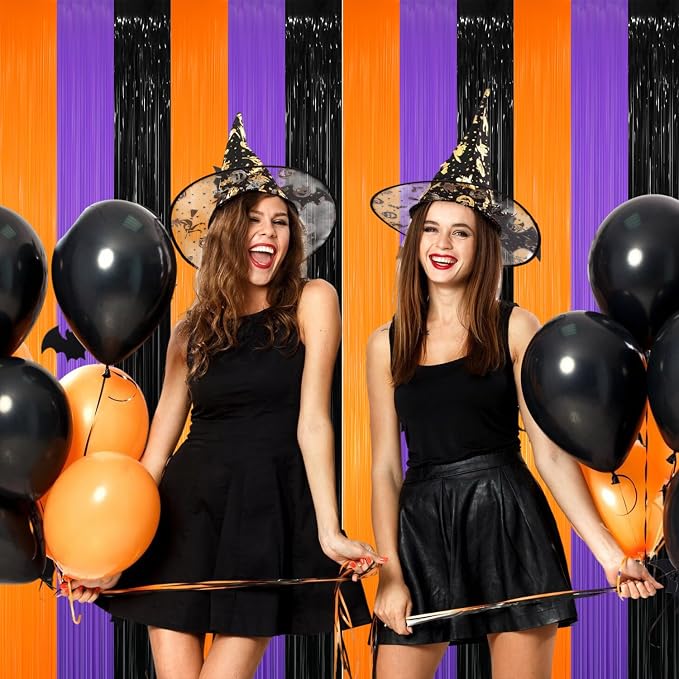 GOER 6.4 ft x 8.2 ft Metallic Tinsel Foil Fringe Party Backdrop - Image 4