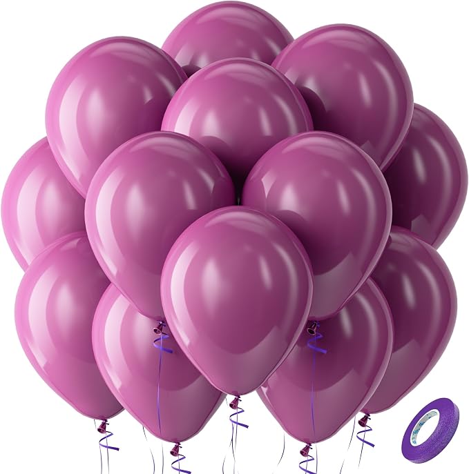 Bezente Dark Purple Latex Party Boho Neutral Balloons 100 Pack 12 inch | Dark by Bezente