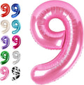 Pink Number 9 Balloon 40 inch, Balloon numbers party supplies, deco photo shoot by Upgesy
