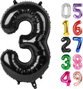 Black Number 3 Balloon 40 Inch, 3rd Birthday Party Decorations Men Women | Foil by IWERP