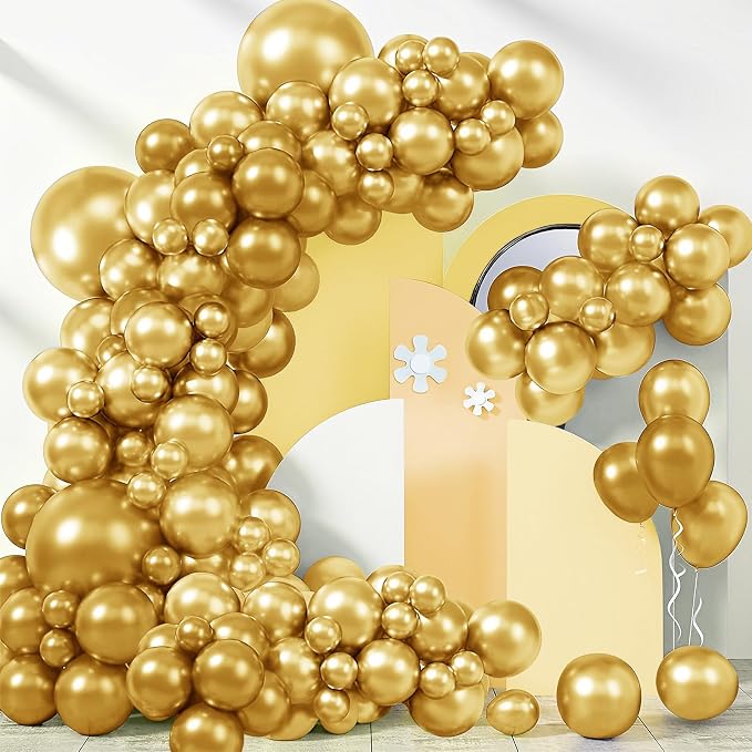 170 Pieces Gold Balloons Different Sizes 5 10 12 18 Inch Gold Balloon Arch by BHUCUTU