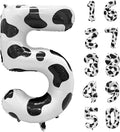 Cow Print Number Balloons, Large Foil Number 5 Balloon 40 Inch Cow Balloon by Yeodong