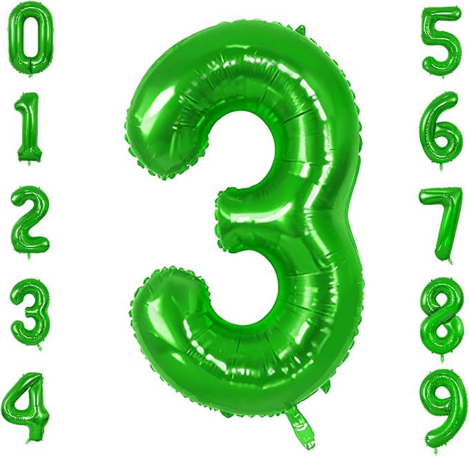 Number 3 Balloons for 3th Birthday Party Decorations, 0-100 Large No.3 Balloons by Joycard