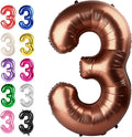 Dark Brown Number 3 Balloon 40 inch, 3rd Birthday Party Balloons Decorations | by Upgesy