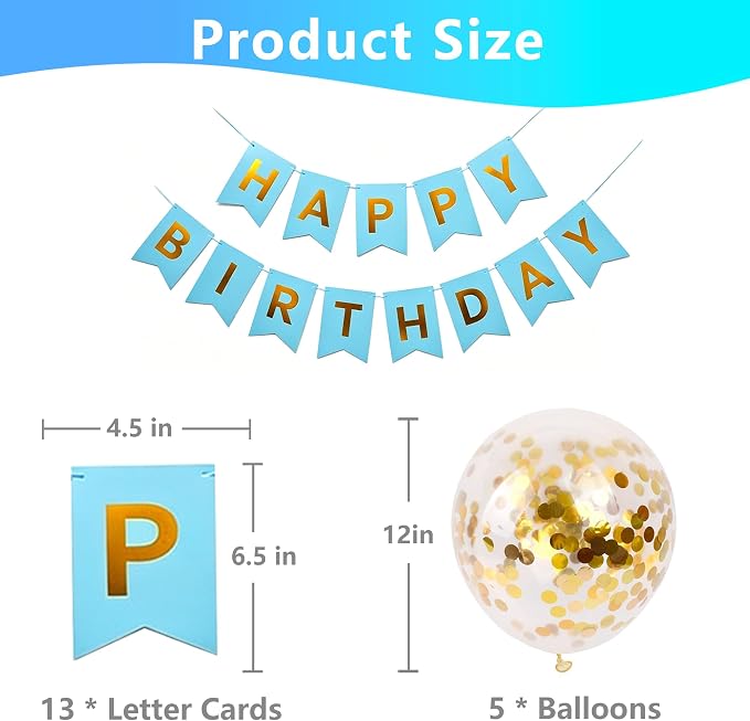 Happy Birthday Banner Sign Bunting Hanging Decorations - Image 6