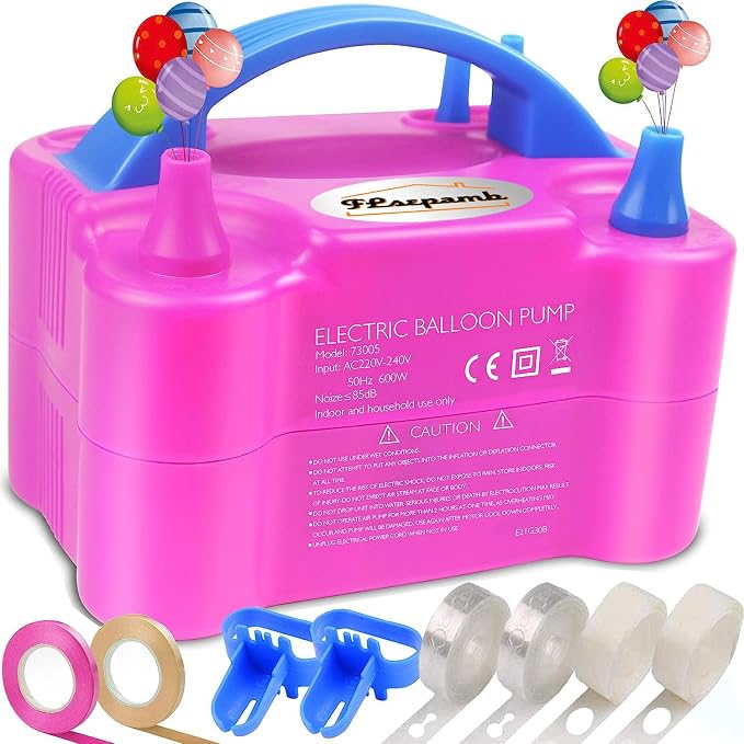 FLSEPAMB Electric Balloon Pump, Portable Dual Nozzle Balloon Inflator Pump by FLSEPAMB