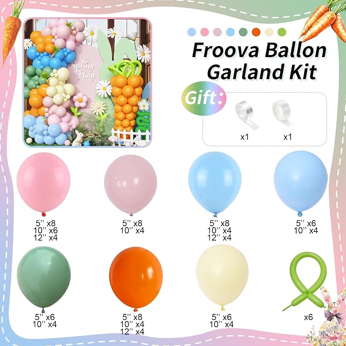Pastel Rainbow Balloons Arch Kit, Easter Balloon Garland - Image 2