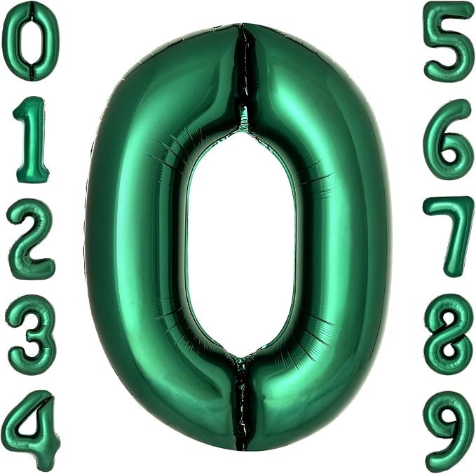 Dark Green Number 0 Balloons Large Emerald Green Number Balloons 40 Inch Jungle by cocodino