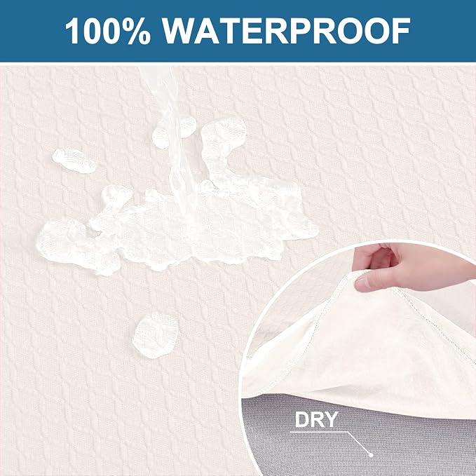 Smiry Waterproof Seat Covers for Dining Room Chairs, No Rear Covers | Stretch - Image 3