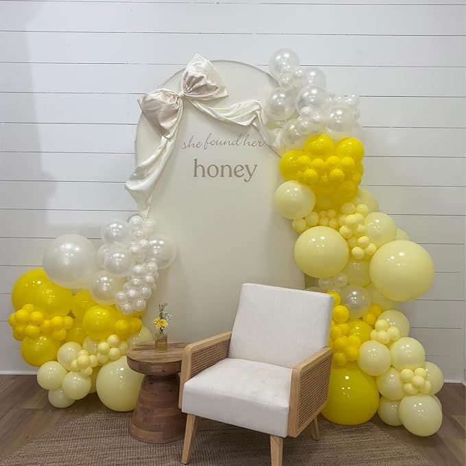 Yellow Balloon Arch Kit for Bee Lemon Birthday Party Decorations | Pastel - Image 7