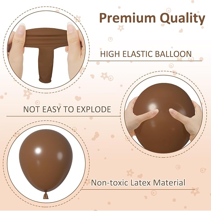 164Pcs Brown Balloons Garland Arch Kit Different Sizes | 18 12 10 5 inch Dark - Image 6
