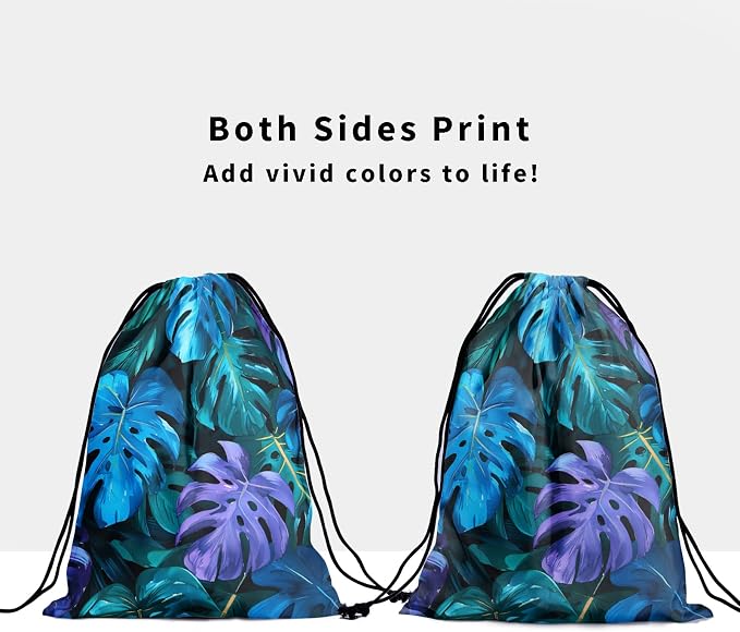 Giwawa Colorful Leaves Gymnastic Grip Bag Abstract Art Palm Leaf Athlete String - Image 3