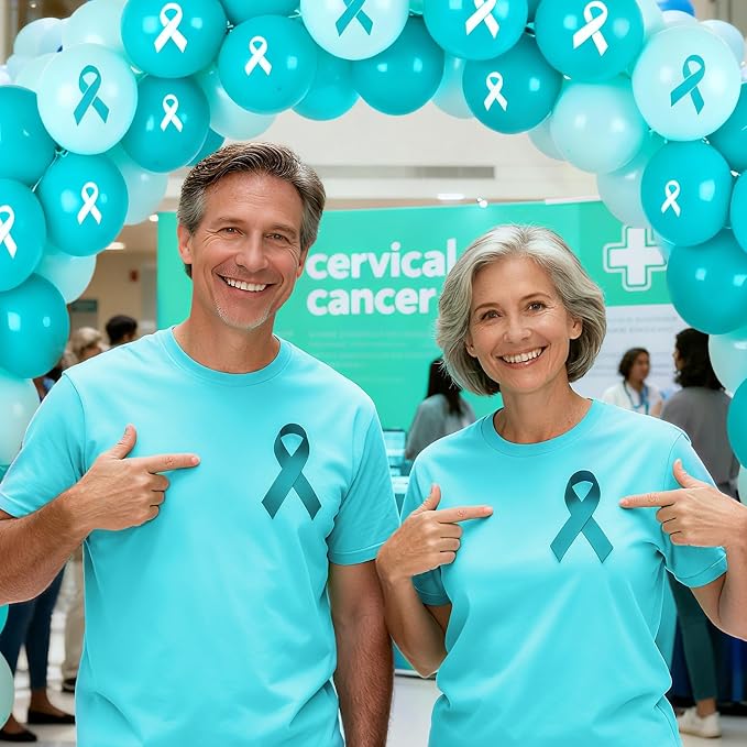 100 Pcs Ovarian Cervical Cancer Awareness Decorations, 12 Inch Teal Ribbon - Image 6