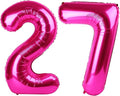 Hot Pink Number 27 72 Birthday Balloon 40 Inch, 27 72 Party Celebration by Upgesy