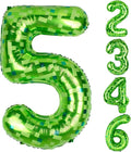 40 Inch Giant Green Pixel Miner Theme Number Balloons 40 Inch Foil Party by AXBMM