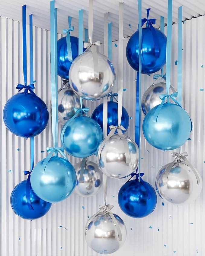 Jenaai 30 Set Round Foil Balloons Bulk 22 Inch 4d Metallic Giant Balloons Set by Jenaai