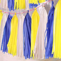 Yellow White and Blue Tissue Paper Tassels 30pcs Streamers Party by Unknown