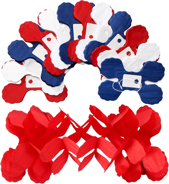 Fourth-4th of July Memorial-Day Party-Decorations - 157FT Red White Blue - Image 3
