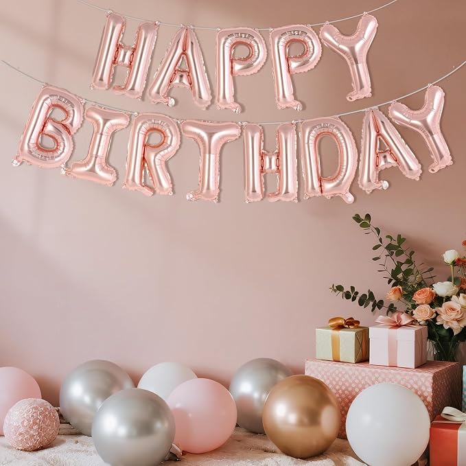 Happy Birthday Balloons Banner, Foil Balloon Personalized Name Letters Balloons - Image 5