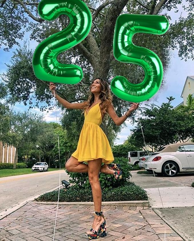 Number 24 Balloon 40Inch for 24 Year Old Birthday Decorations, Dark Green | - Image 3