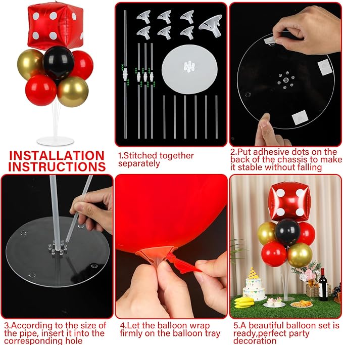 Naozinebi Casino Party Balloons Stand Kit 2 Sets - Image 3