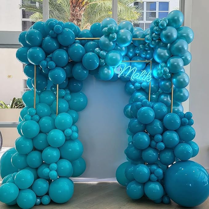 Jobkoo Peacock Blue Balloons, 12 Inch 30 Pcs Turquoise Blue Balloon Teal Blue - Image 3