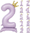 Standing Purple Crown Number 2 Balloon 40In Pastel Purple Crown 2 Balloon | by YOIOZAIZAI