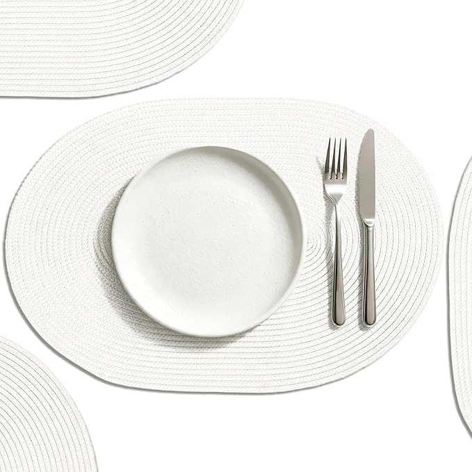 AHHFSMEI Placemats Set of 8 for Dining Table Washable Woven Non-Slip 18x12 by AHHFSMEI