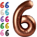 Coffee Brown Number 6 Balloon 40 inch, Birthday Party Balloons Decorations | by Upgesy