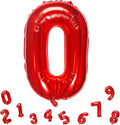 32 Inch Red Number 0 Balloons Foil Ballon Digital Birthday Party Decoration by MEIDUOCO