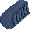 HOMBYS Quilted Placemats Set of 6 Washable Round Placemats by HOMBYS