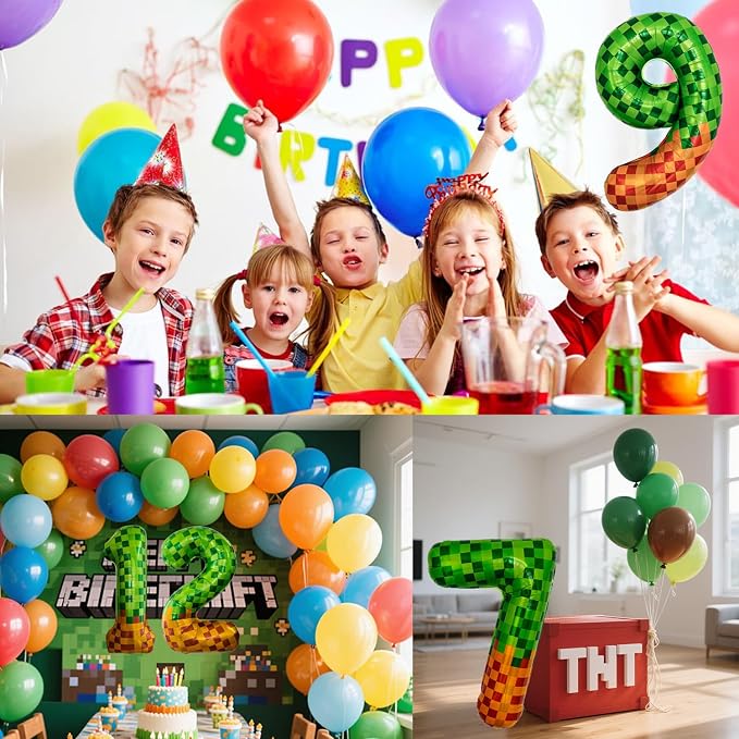 40" Pixel Number 7 Balloon - Image 3