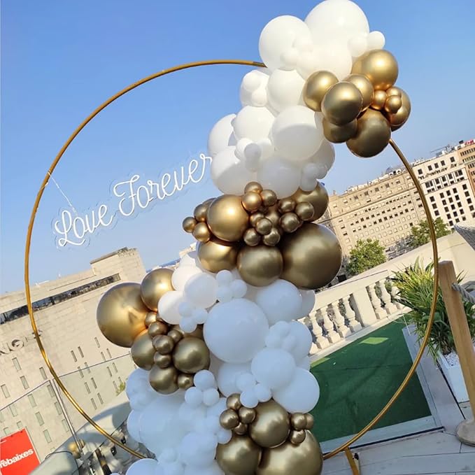 PATYDECRO White and Gold Balloons 50pcs 12 Inch | - Image 8