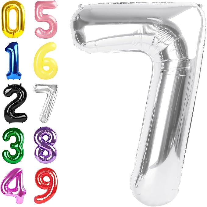 Number Balloons 40 Inch Silver 6 Balloon by Argthjy