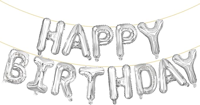 LIOZEOKUN Happy Birthday Balloon Letters 16 inch Mylar Foil Birthday Balloons by LIOZEOKUN