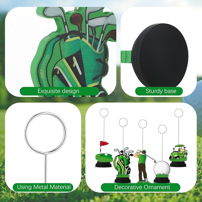 RattanView 5 Pcs Golf Ball Photo Balloon Holder Table Centerpieces Holders Golf - Image 3