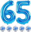 Blue Birthday Balloon Numbers 65, 40 Inch Big Foil Mylar Number 5 and 6 Balloons by Lingqiang