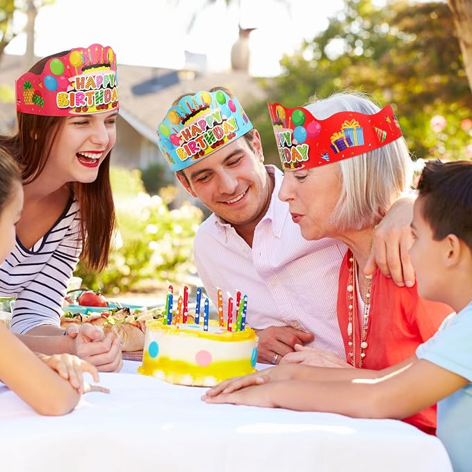 48 Pcs Happy Birthday Crowns Party Hats - Image 4