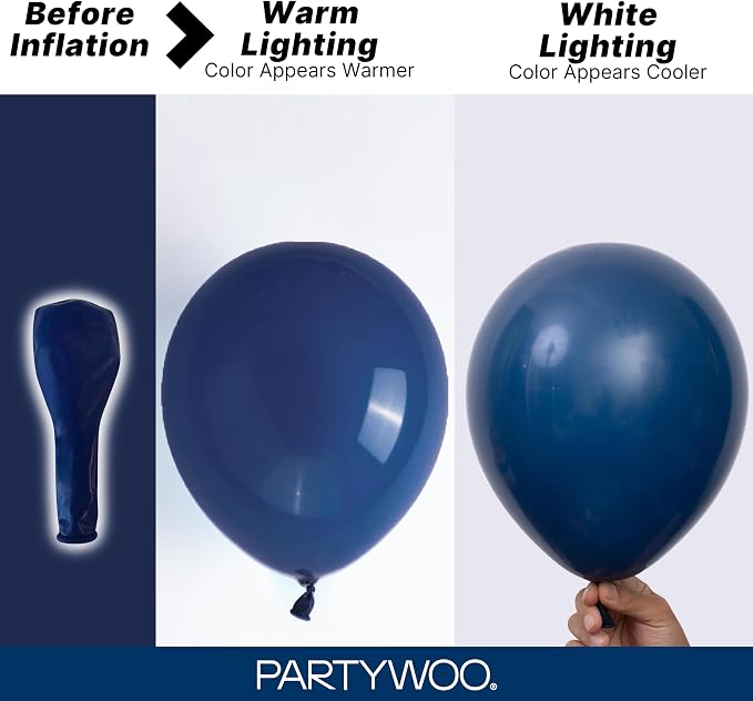 PartyWoo Navy Blue Balloons 127pcs Dark Blue Color 36 18 12 10 5 Inch | 36 18 - Image 3